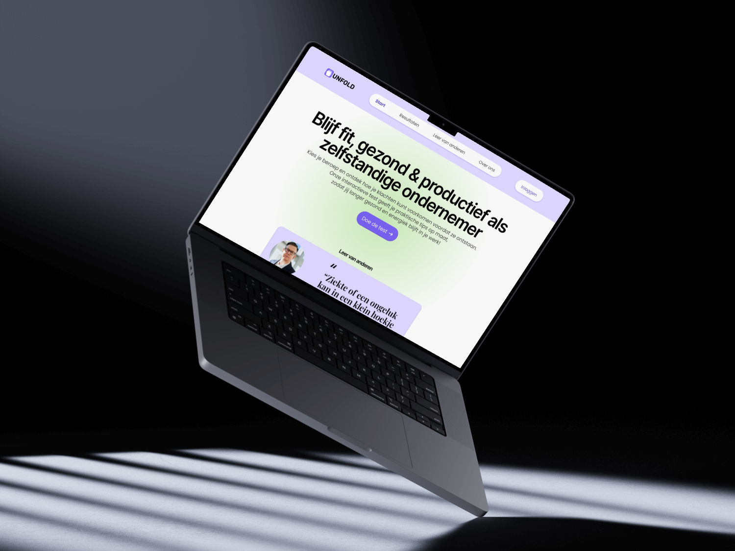 UNFOLD homepage mockup